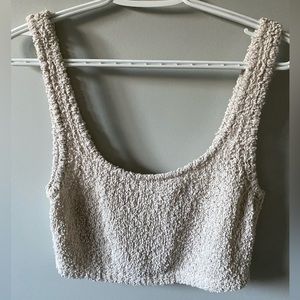 Aritzia babaton cream knit cropped tank